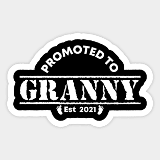 Vintage Promoted to Granny 2021 new Grandmother gift Granny Sticker